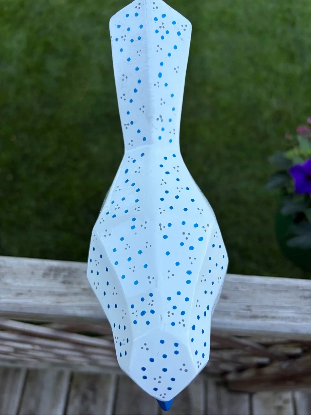 Handpainted Bird Figure - Blue & White Mr. Turdly Burd